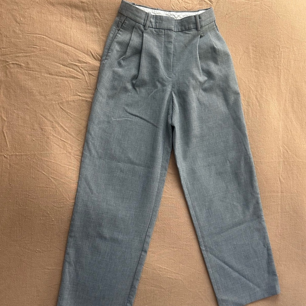 Aritzia Babaton Pleated Charcoal Gray Pant